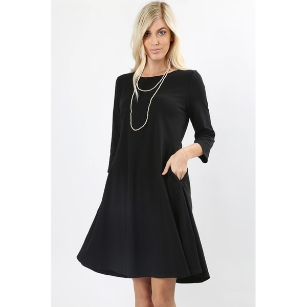 a line dress with pockets