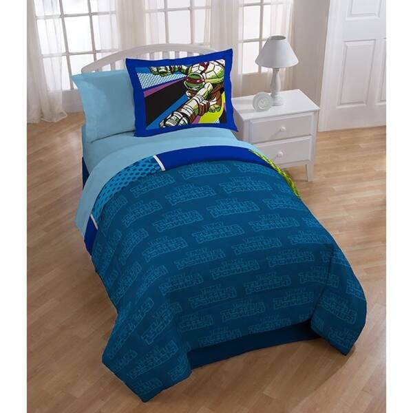 Nickelodeon Teenage Mutant Ninja Turtles Turtle Power 2 Piece Reversible Oversized Twin Comforter Sham Set