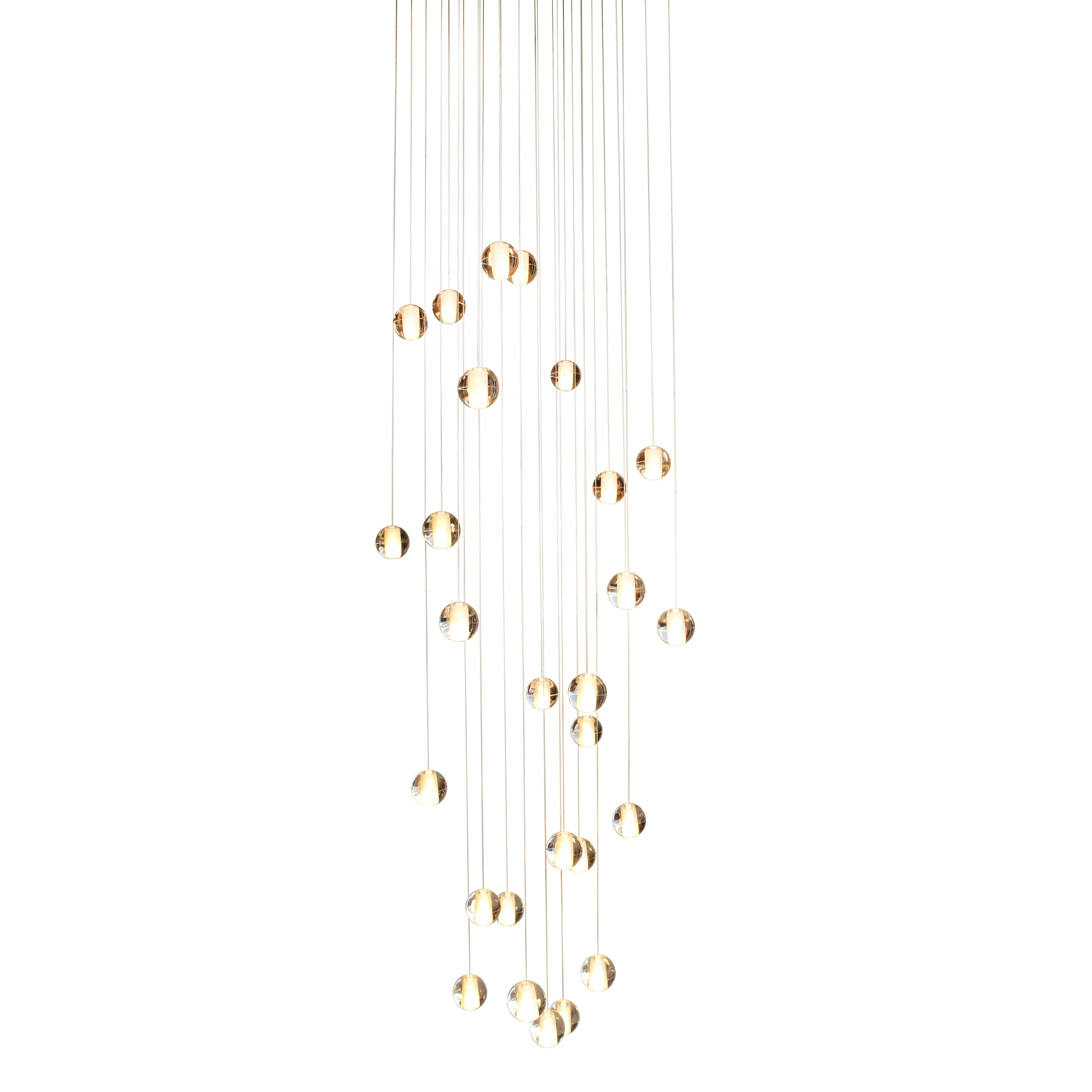 Orion 28 Light Floating Glass Globe LED Chandelier, Brushed Nickel - N/A - Chandeliers For Bedrooms by Overstock.com