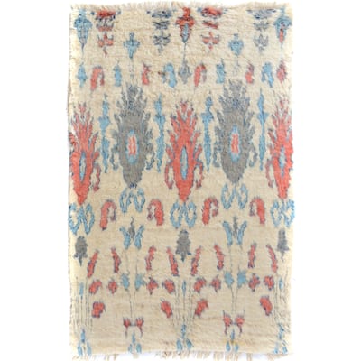 Moroccan Arya Quincy Ivory/Gray Wool Rug (5'4 x 7'9) - 5' 4" x 7' 9"