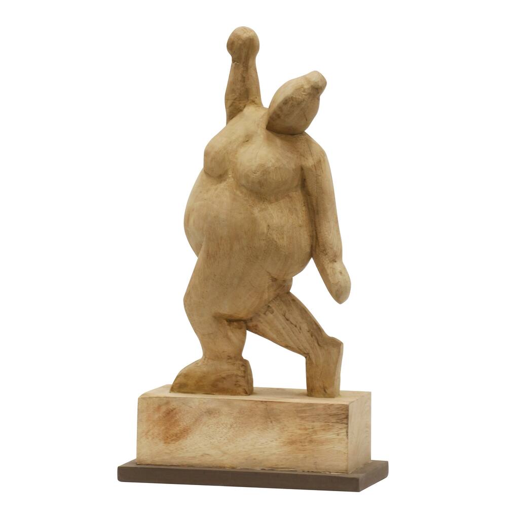 Standing Broad Lady Hand Carved Decorative Statue