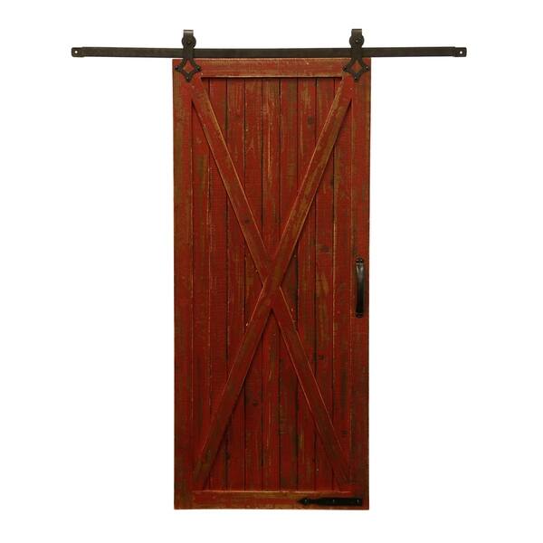 Shop Rustic Barn Red Farm House Sliding Barn Door Wall Decor On