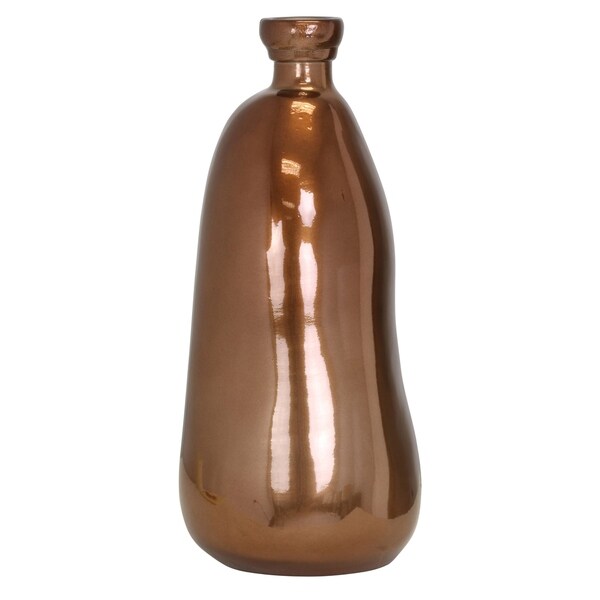 Hand Blown Recycled Glass Metallic Bronze Vase On Sale Overstock