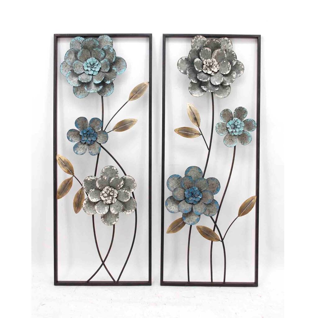 Framed Florals VI Alternative Transitional Wall Sculptures (Set of 2)