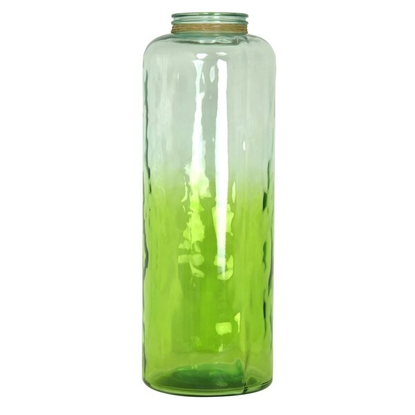 Recycled Spanish Gl Umbra Green With Rope Accent At Neck Jar Recycled Spanish Gl Umbra Green With Rope Accent At Neck Jar