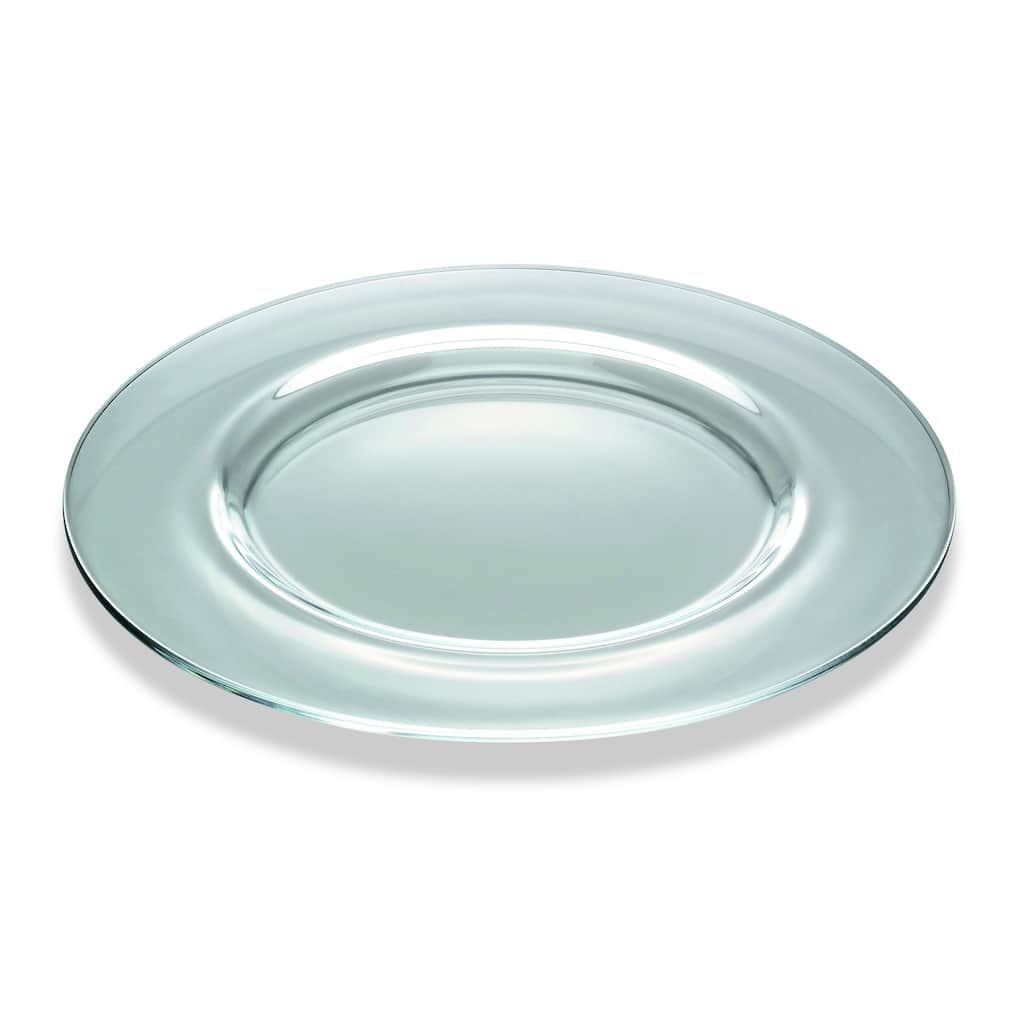 Majestic Gifts Glass Charger W/ Border-12.5"D- Made in Europe-S/2