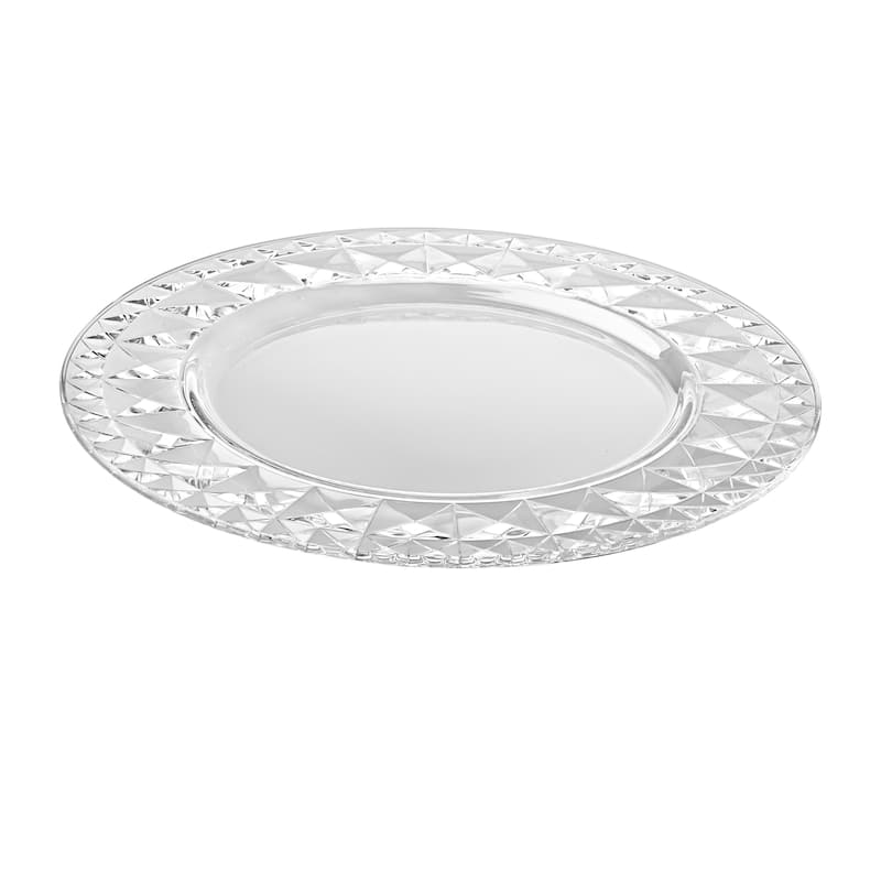 Majestic Gifts Glass Charger W/ designed Border-12.5"D- Made in Europe-S/2
