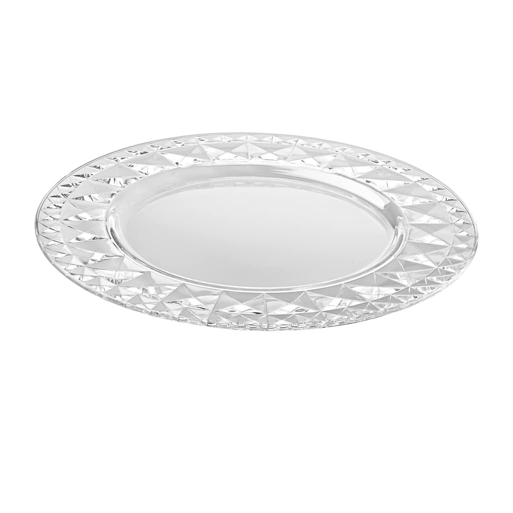 Majestic Gifts Glass Charger W/ designed Border-12.5"D- Made in Europe-S/2