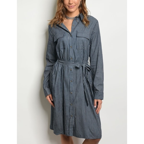 Shop JED Women s Knee  Length  Button Down Denim Shirt  Dress  