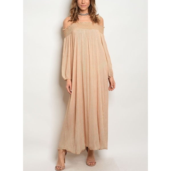 off the shoulder flowy maxi dress