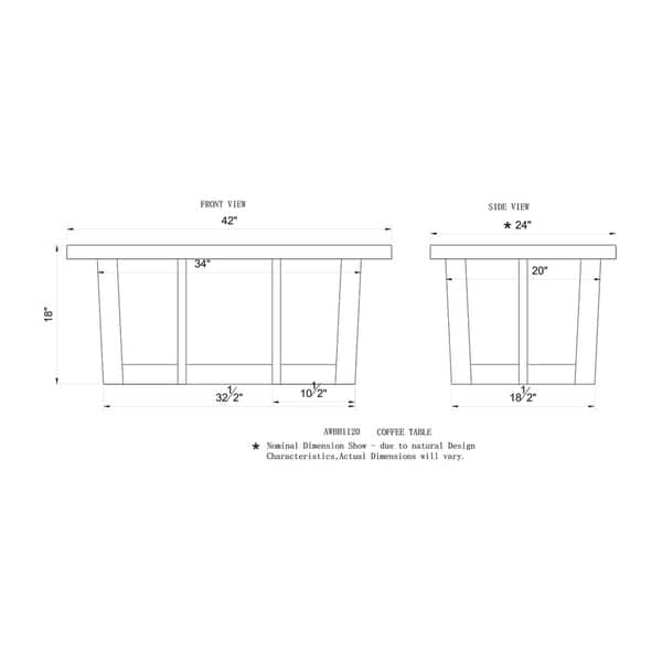 Berkshire Solid Wood Natural Live Edge Lodge Coffee Table Bed Bath