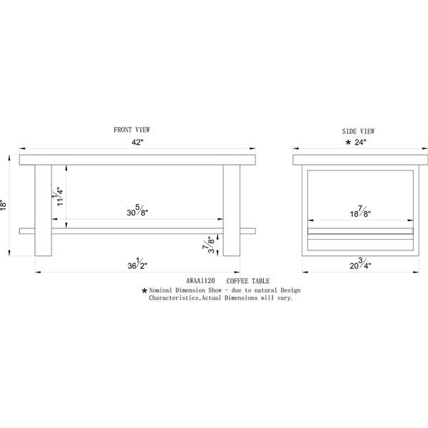 Alpine 42 Natural Live Edge Acacia Solid Wood Coffee Table On Sale Overstock 20969228