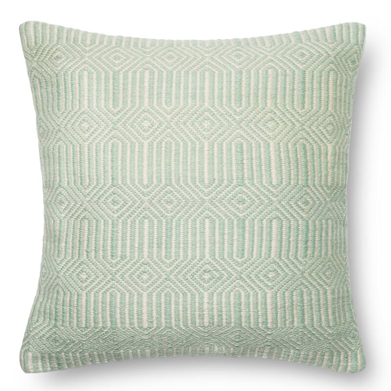 22-inch Indoor/Outdoor Geometric Throw Pillow OR Cover - Pillow Covers - N/A - Aqua