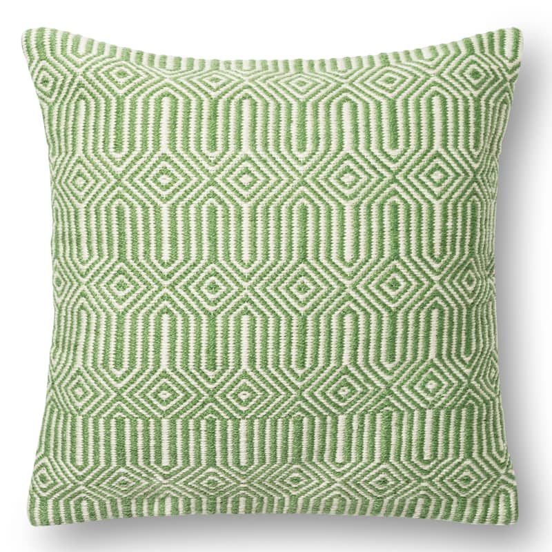 22-inch Indoor/Outdoor Geometric Throw Pillow OR Cover - Accent - Polyester - Green