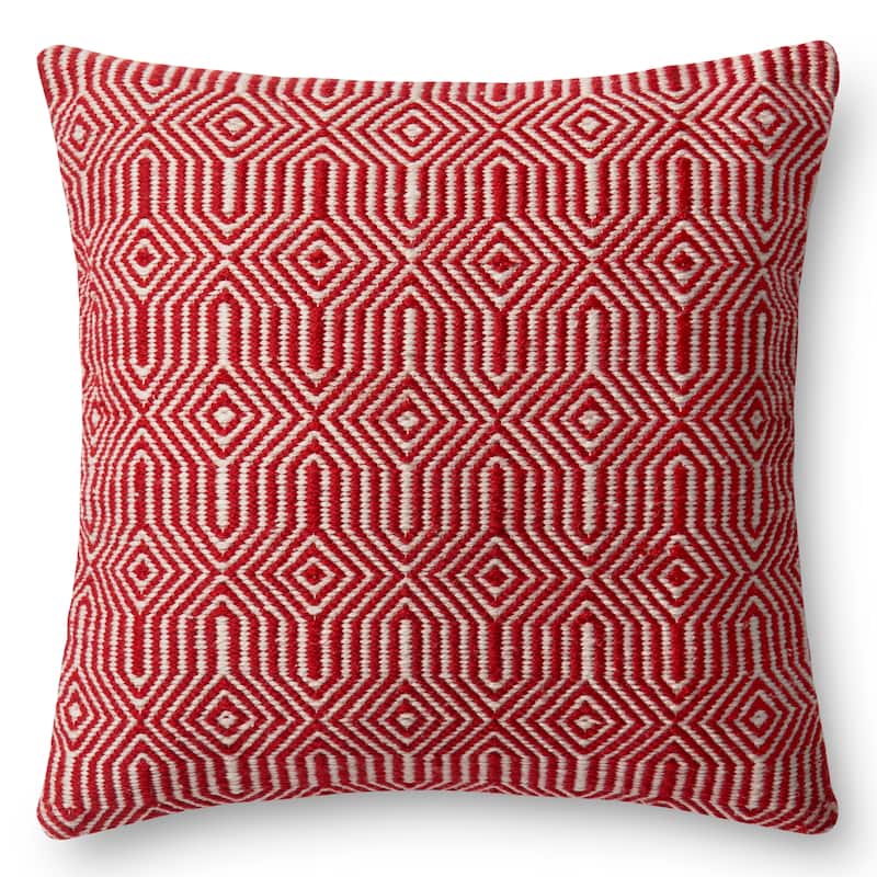 22-inch Indoor/Outdoor Geometric Throw Pillow OR Cover - Pillow Covers - N/A - Red