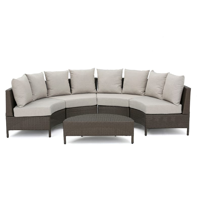 Newton Outdoor 4-seater Sectional Sofa Set by Christopher Knight Home
