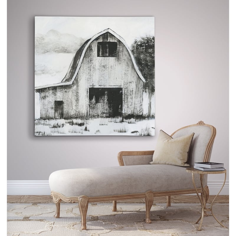 Black & White Barn II - Premium Gallery Wrapped Canvas
