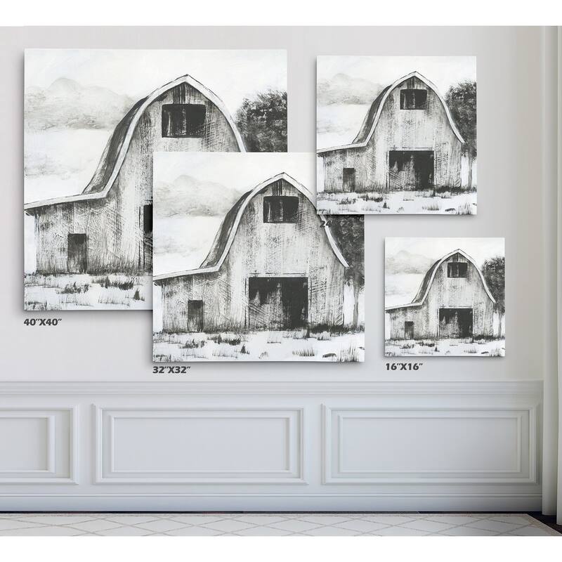 Black & White Barn II - Premium Gallery Wrapped Canvas