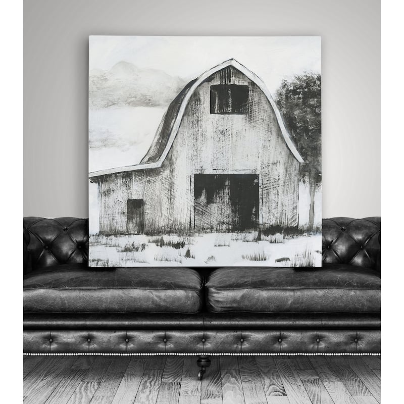 Black & White Barn II - Premium Gallery Wrapped Canvas