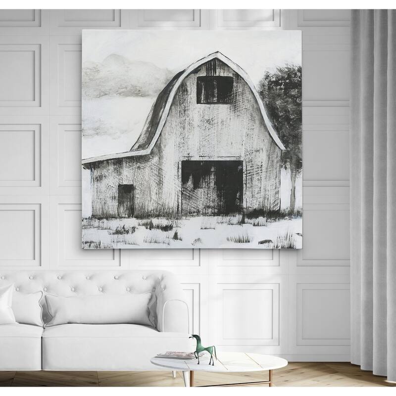 Black & White Barn II - Premium Gallery Wrapped Canvas