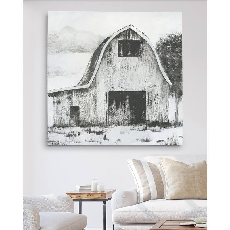 Black & White Barn II - Premium Gallery Wrapped Canvas