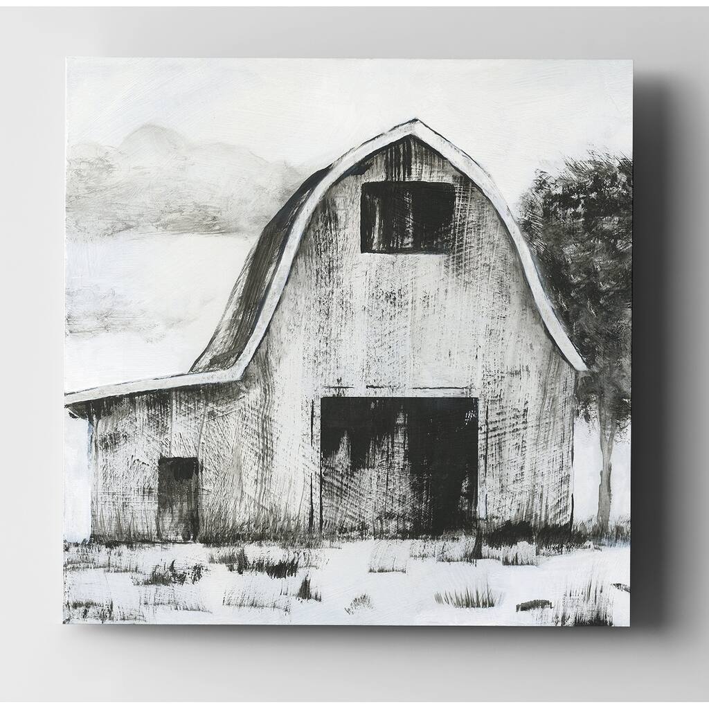 Black & White Barn II - Premium Gallery Wrapped Canvas