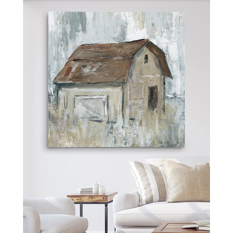 Barn At Dusk - Premium Gallery Wrapped Canvas