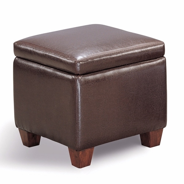 Contemporary Leather Cube Storage Ottoman Dark Brown Free Contemporary Leather Cube Storage Ottoman Dark Brown Free Shipping Today 20974613