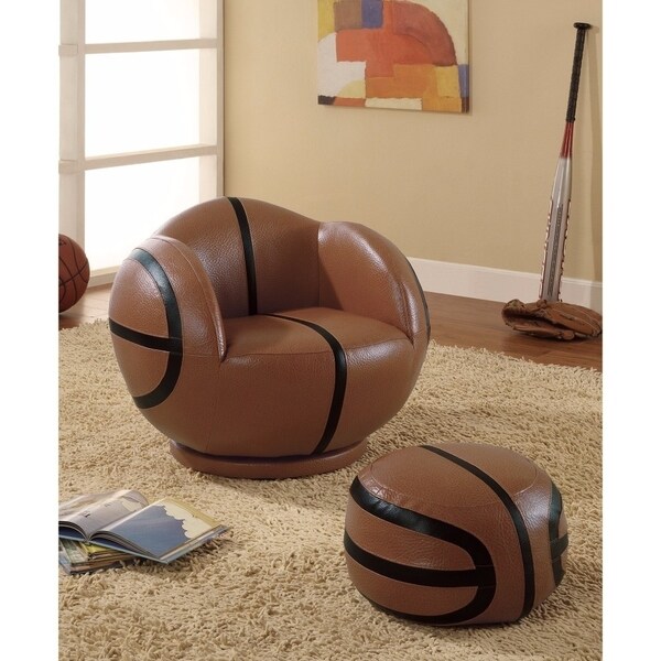 Shop Sporty Spirit Basketball Chair and Ottoman, Brown/Black