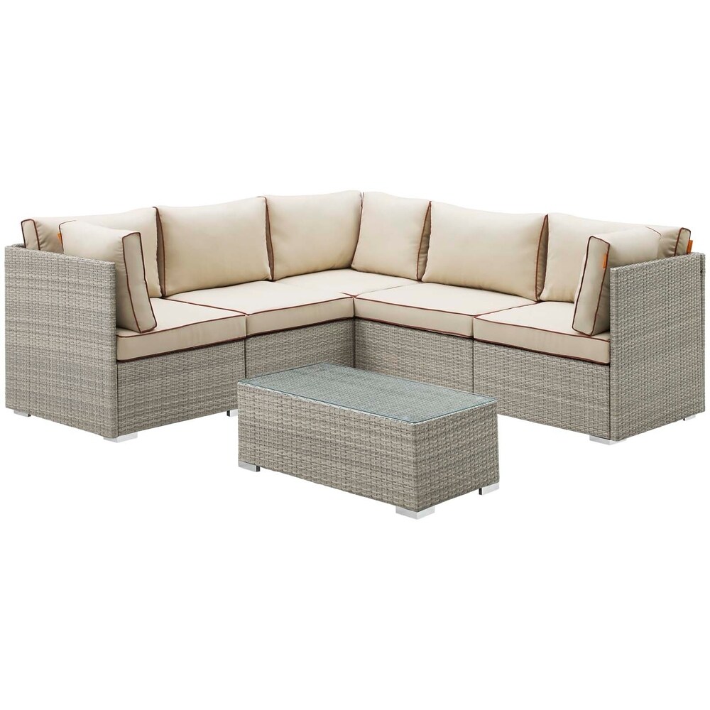 Repose 6 Piece Outdoor Patio Sectional Set with Cushions