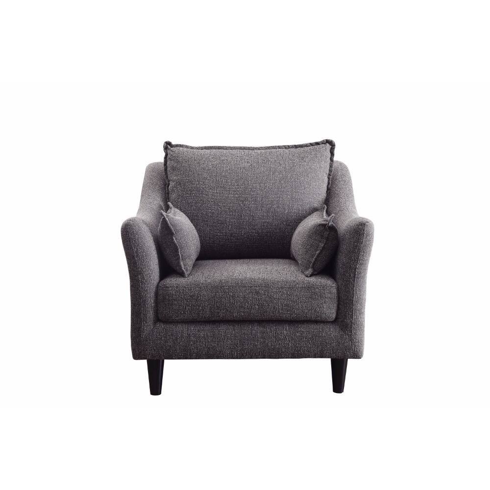 Modern Upholstered Living Room Chair, Dark Gray