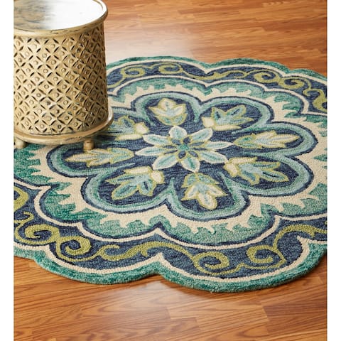 LR Home Dazzle Scalloped Garden Area Rug