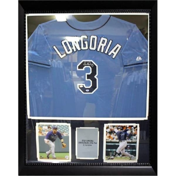 44x36 Framed Autographed Custom Jersey - Evan Longoria Tampa Bay Rays