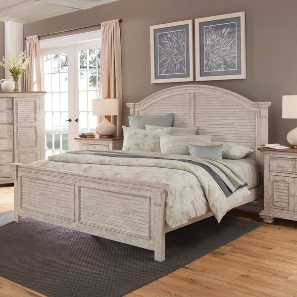 Shop Carlyle Crackled White Arched Panel Beds by Greyson Living ...