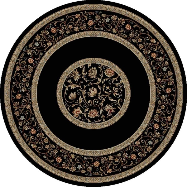 Concord Global Ankara Serene Black Round Rug - 7'10" x 7'10"