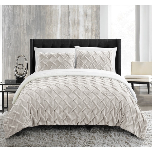 Chic Home Noam 7 Piece Bed in a Bag Pinch Pleated Comforter Set - Beige
