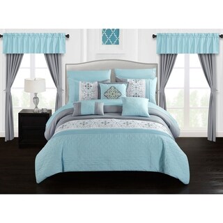 Blue Details about   Chic Home Jacksonville 20 Piece Comforter Set Queen 
