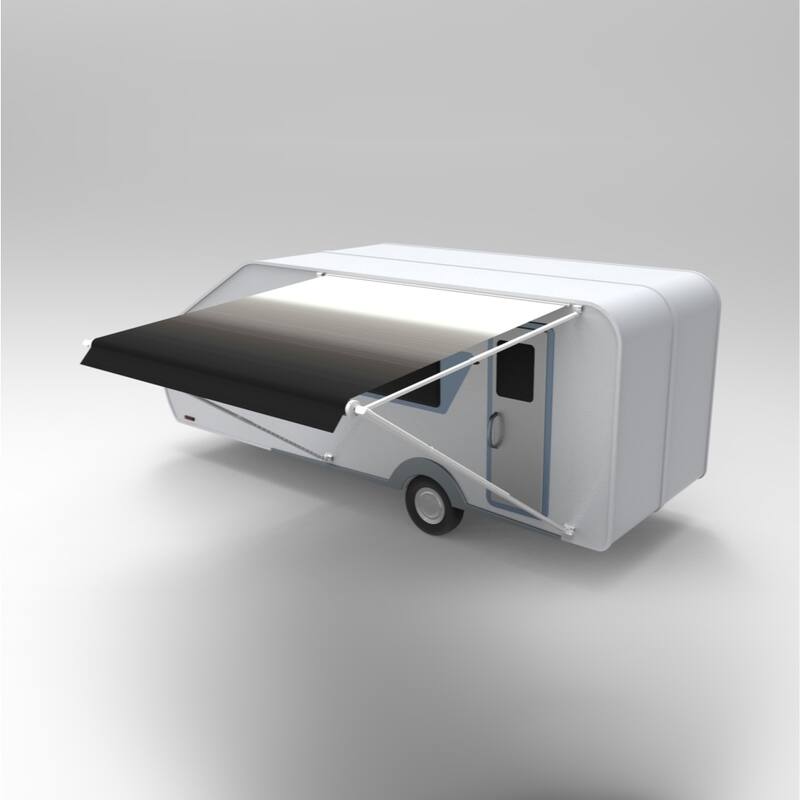 ALEKO Retractable 20X8' RV or Home Patio Canopy Awning - Black Fade