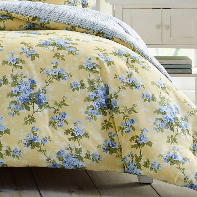Laura Ashley Cassidy Floral Cotton Comforter Set Overstock.ca