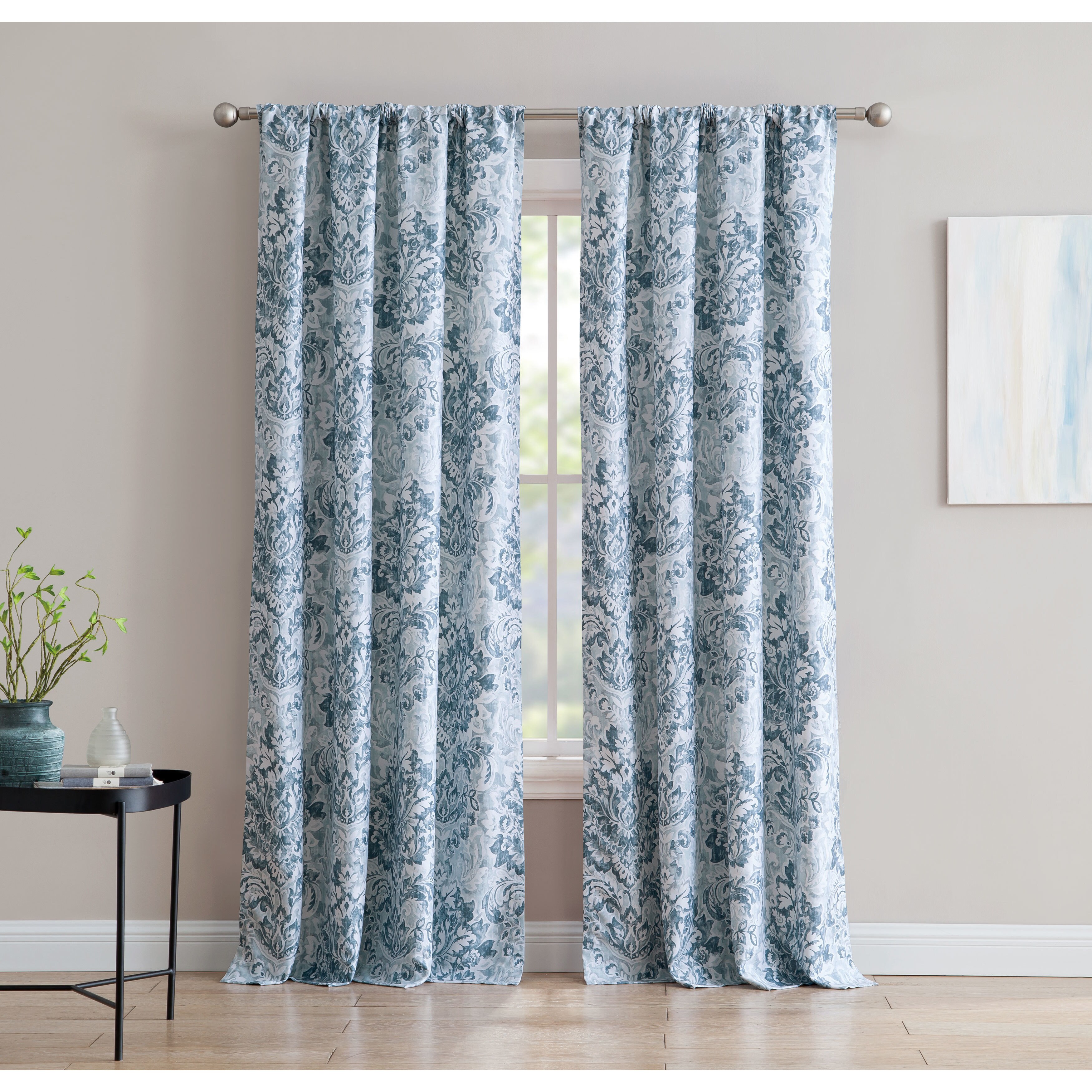 Shop An Damask 84 Inch Window Curtain With Rod Pocket Single