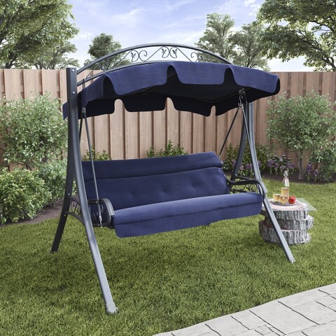 CorLiving Nantucket Patio Swing with Arched Canopy