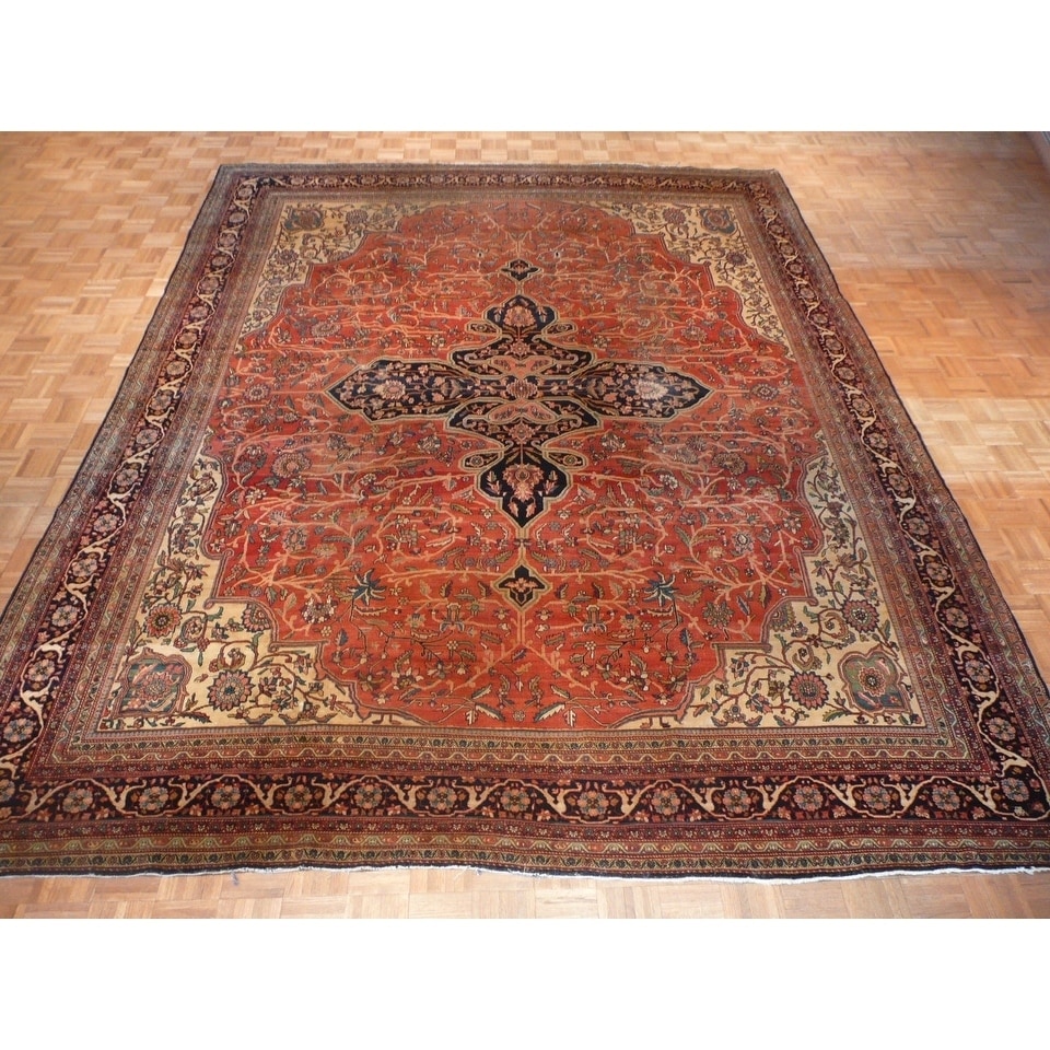 Well Woven 3'3 x 4'7 Non-Slip Traditional Sarouk Low Brown Area Rug