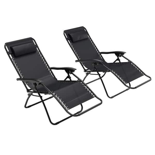 Shop Corliving Riverside Textured Zero Gravity Lounger Set Of 2