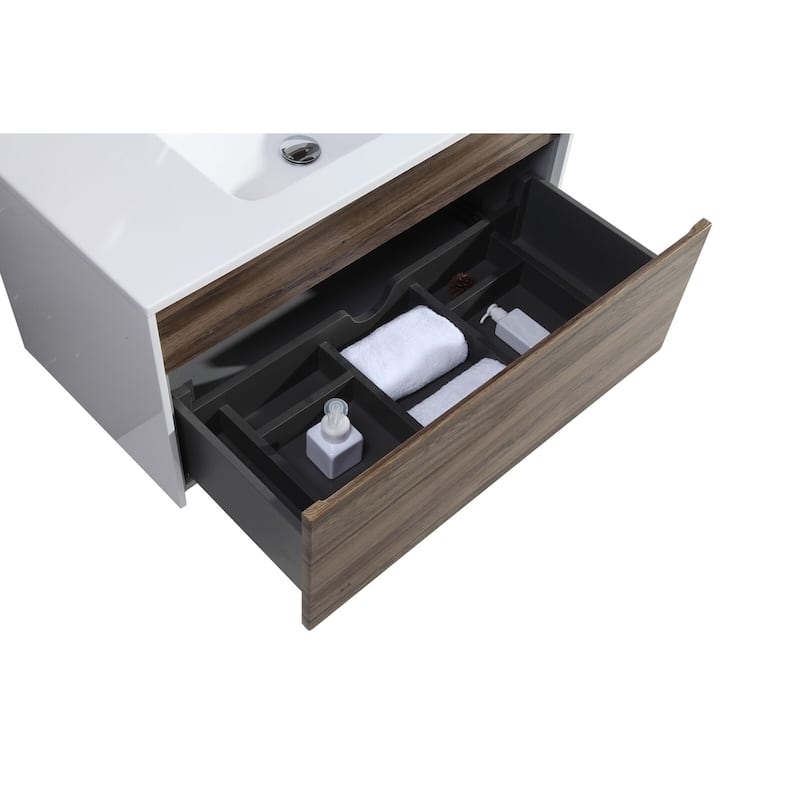 The Ivy Collection 24 Inch Floating Modern Bathroom Vanity
