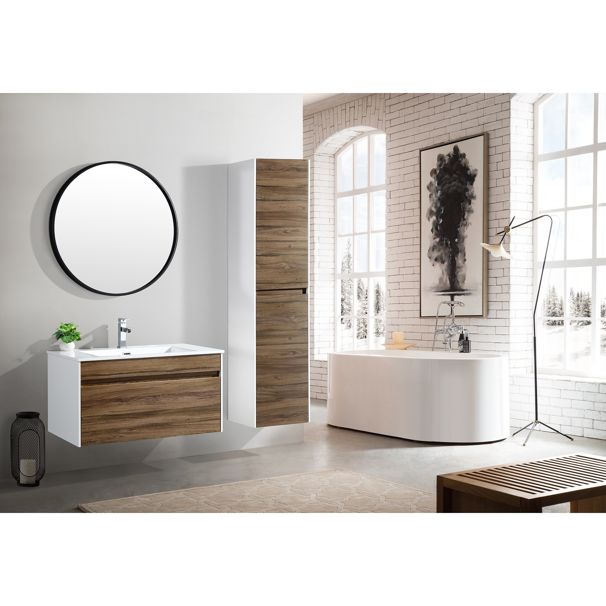 The Ivy Collection 36 Inch Floating Modern Bathroom Vanity