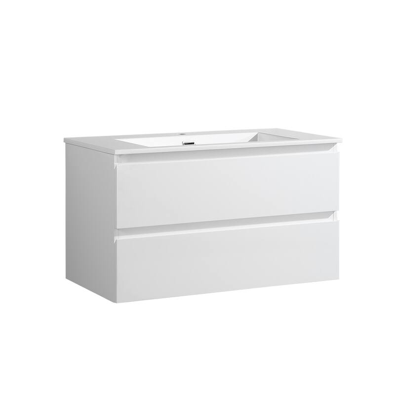 The Frost Collection 36 Inch Floating Modern Bathroom Vanity