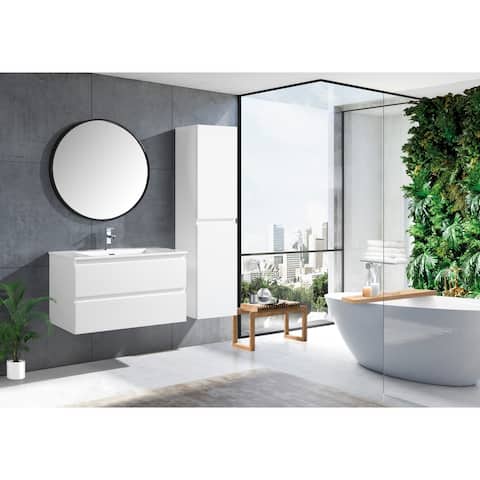 The Frost Collection 36 Inch Floating Modern Bathroom Vanity