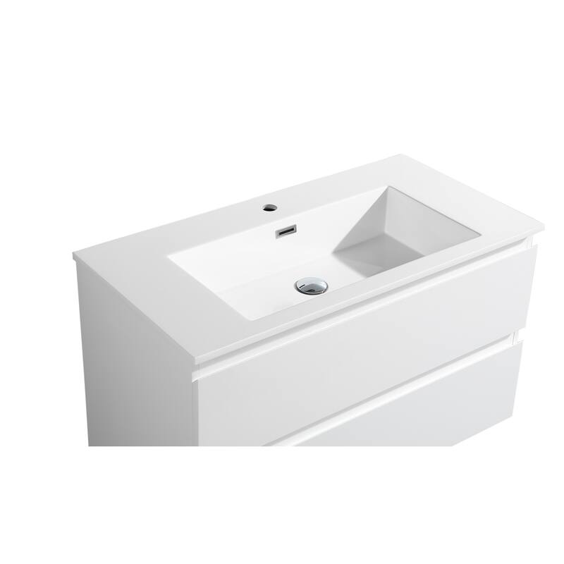The Frost Collection 36 Inch Floating Modern Bathroom Vanity