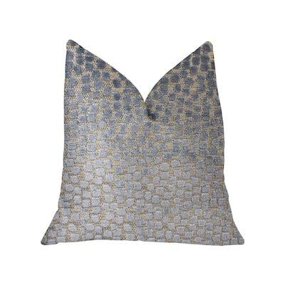 Plutus Dusky Gem Blue and Silver Luxury Throw Pillow