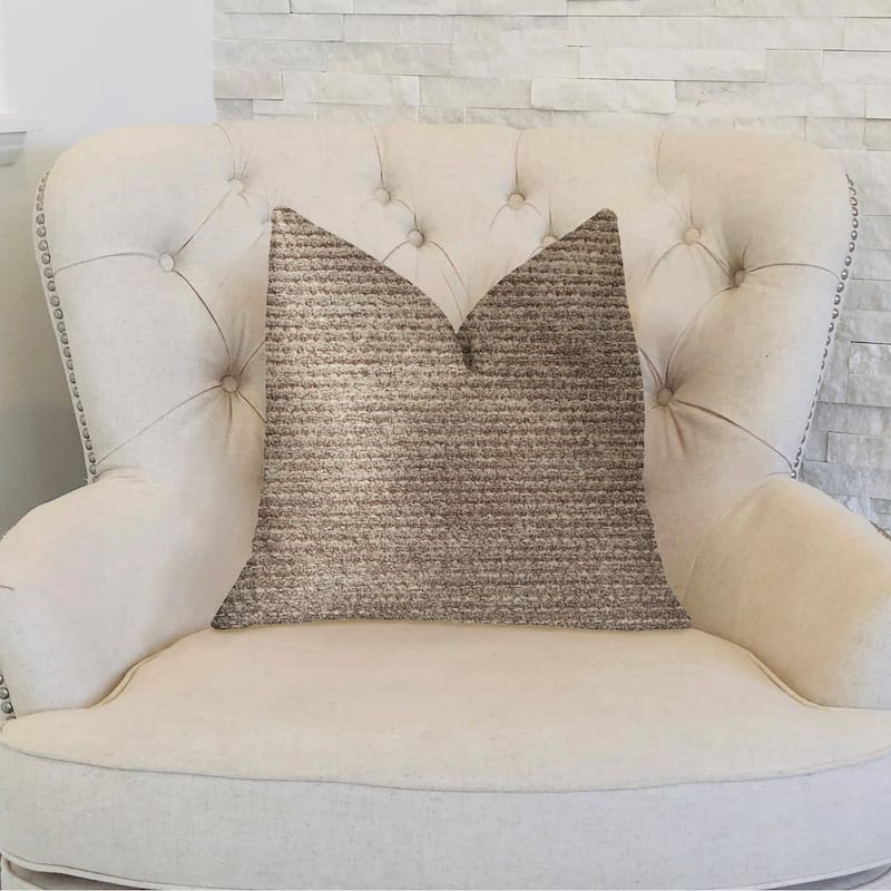 Plutus Classy Chic Ivory and Beige Luxury Throw Pillow